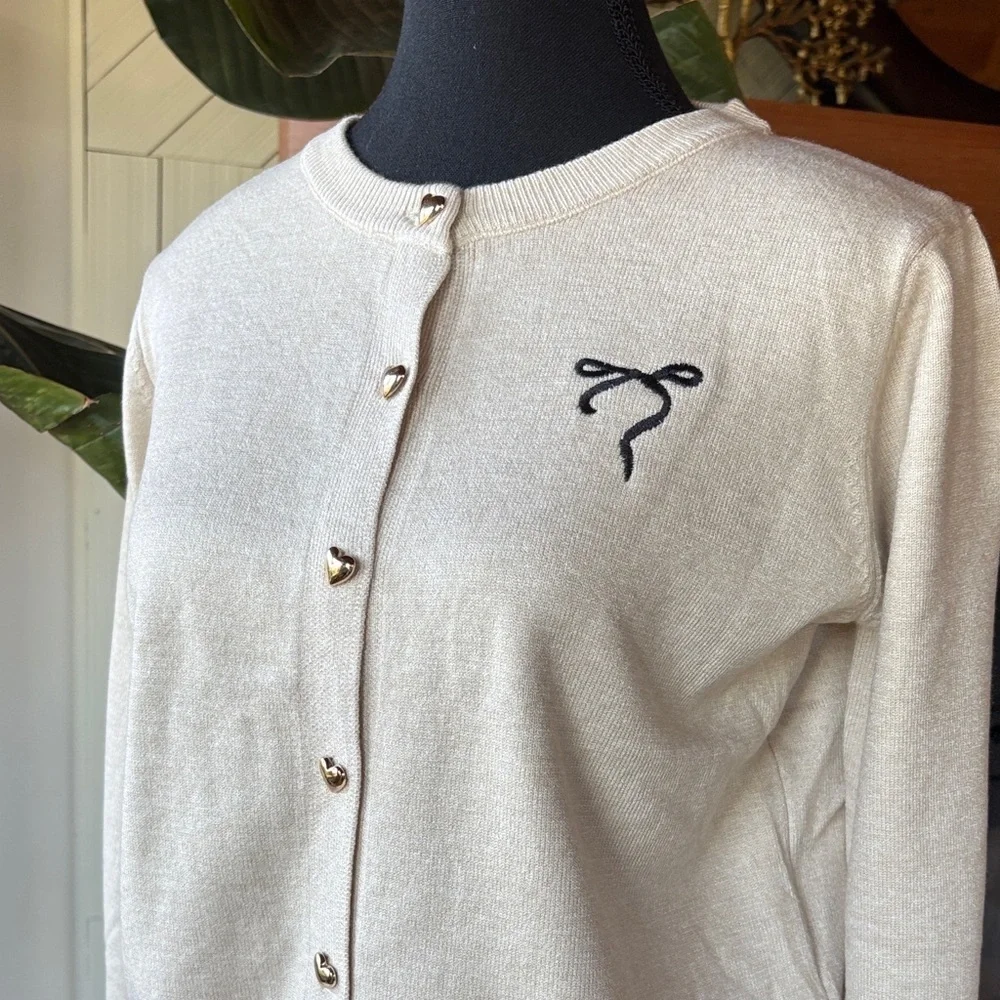 Cardigan with Heart Buttons - Picture 2 of 10